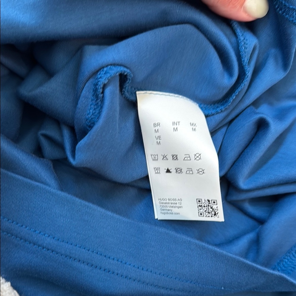 Boss Blue Polo Shirt with White Trim - Picture 5 of 5